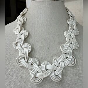 White weaved corded necklace